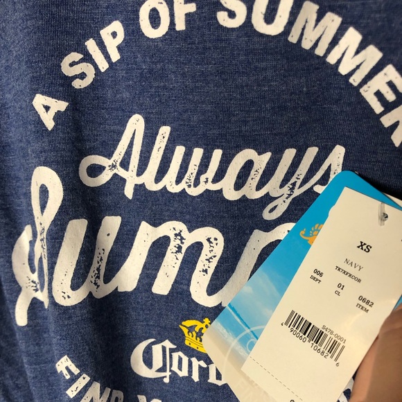 Corona Crop Top Tie Beer Cerveza Always Summer NEW - Picture 4 of 6